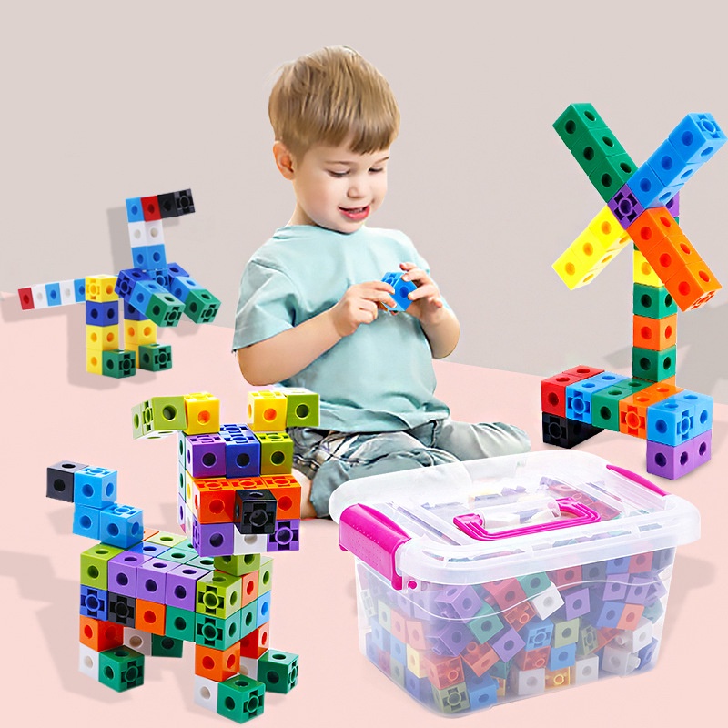 Bộ đồ chơi xếp hình 100 viên vuông lắp ráp 2x2x2cm - Ảnh 2