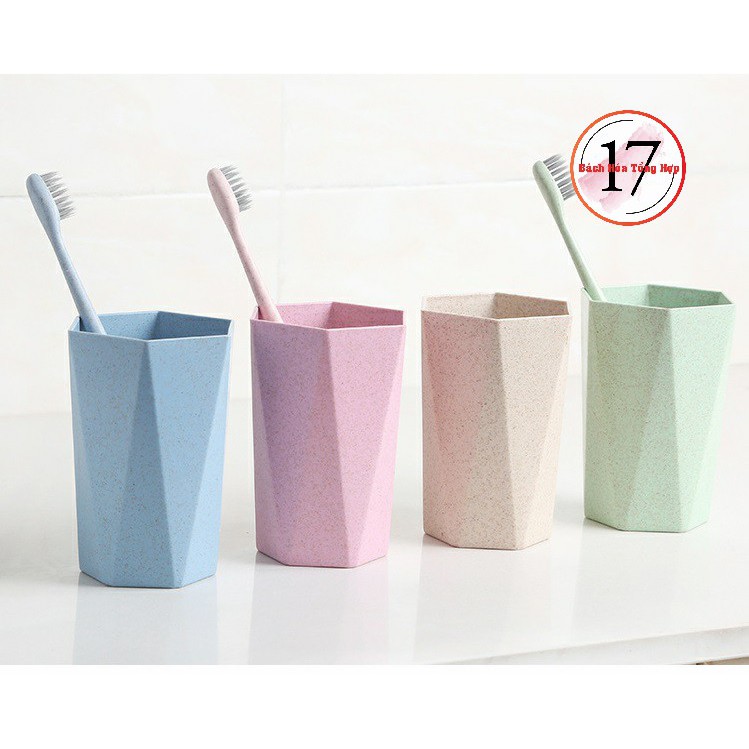 Cốc lúa mạch đánh răng, đựng bàn chải, uống nước, đựng bút...cạnh lục giác - Ảnh 3