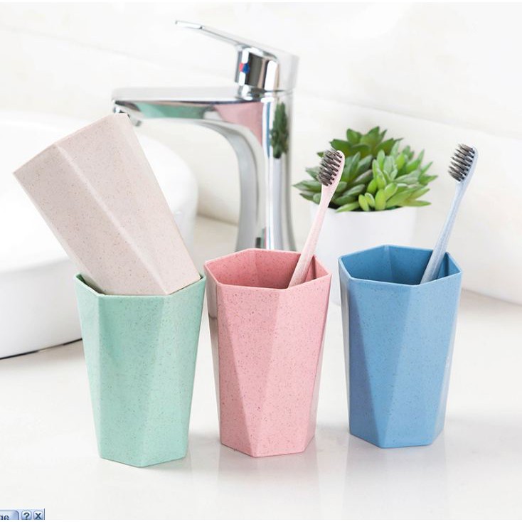 Cốc lúa mạch đánh răng, đựng bàn chải, uống nước, đựng bút...cạnh lục giác - Ảnh 5