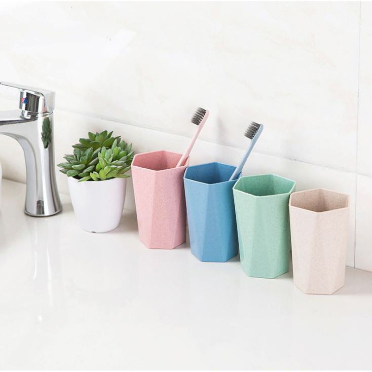 Cốc lúa mạch đánh răng, đựng bàn chải, uống nước, đựng bút...cạnh lục giác - Ảnh 6