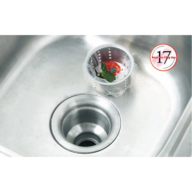 100 túi lưới lọc rác bồn rửa chén bát, lọc cặn bẩn chậu rửa bát cực sạch - Ảnh 3