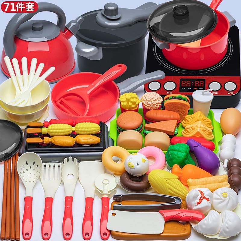 Bộ đồ chơi nấu ăn nhà bếp mini, đồ chơi cắt hoa quả của trẻ em bằng nhựa cho bé chơi đồ hàng. - Ảnh 4