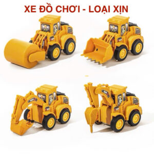 Bộ 4 xe đồ chơi (Chạy Với 1 Nút Bấm) mô hình công trình xây dựng cho bé nhựa an toàn, bền đẹp