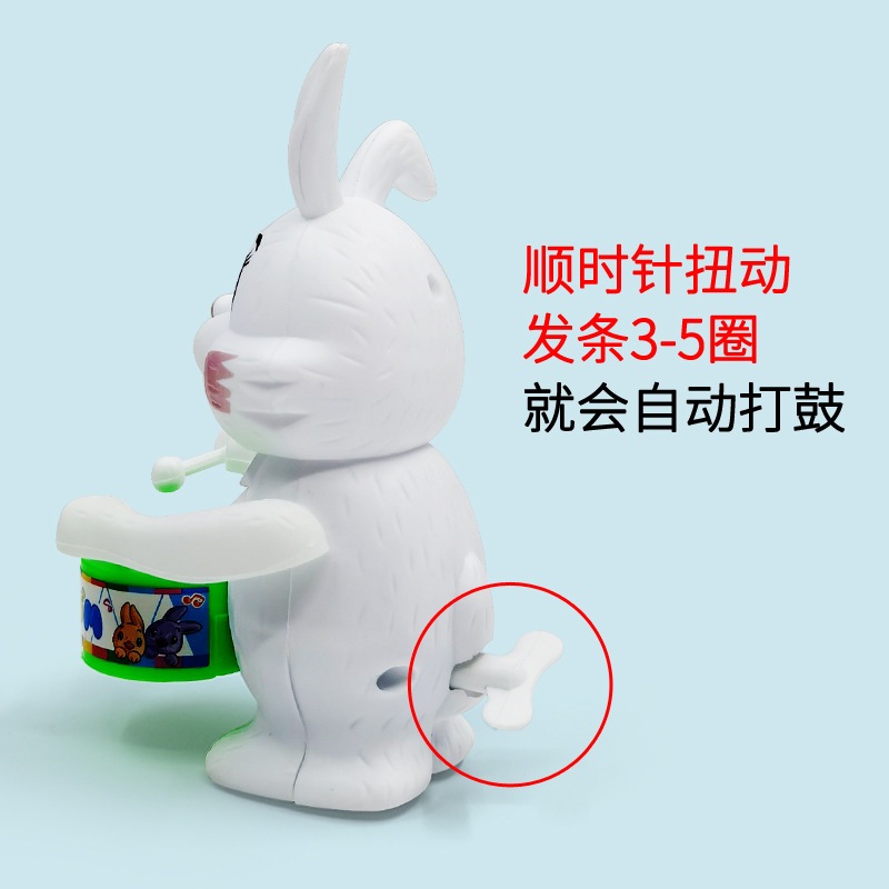 Đồ chơi chú thỏ đánh trống lên dây cót dễ thương cho bé. - Ảnh 4
