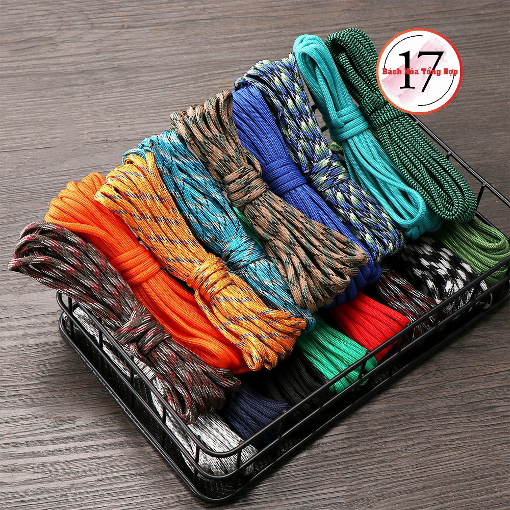 Dây dù paracord đa năng nhiều lõi dài 10m, dày 4mm, dây dù sinh tồn, cắm trại.... - Ảnh 2