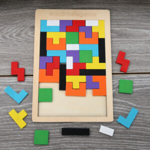 Bảng ghép gỗ, Bảng ghép hình gạch Tetris size đại, ghép gạch thông minh đồ chơi phát triển trí tuệ cho bé, Đồ Chơi Ghép
