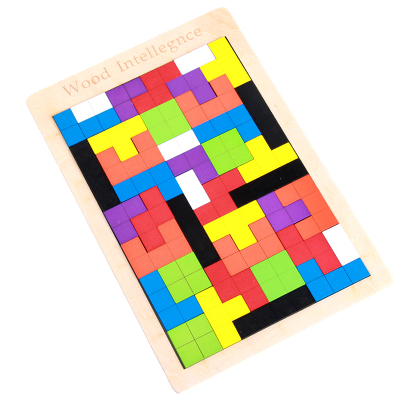 Bảng ghép gỗ, Bảng ghép hình gạch Tetris size đại, ghép gạch thông minh đồ chơi phát triển trí tuệ cho bé, Đồ Chơi Ghép - Ảnh 5