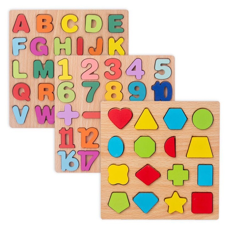 Đồ chơi bảng gỗ nổi ghép bằng gỗ kích thước 20x20 Cm cho bé làm quen với chữ và số - Ảnh 2