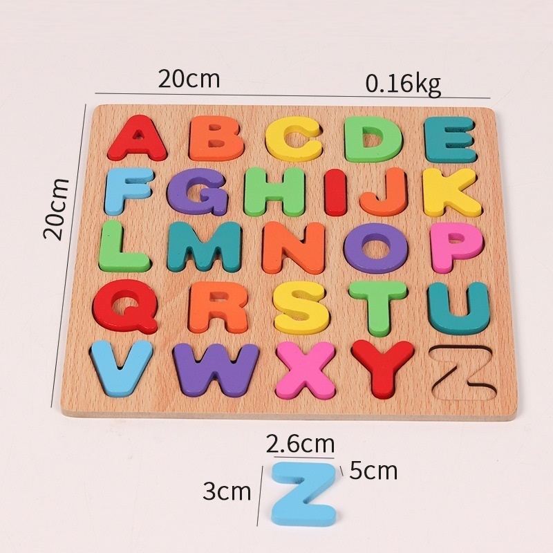 Đồ chơi bảng gỗ nổi ghép bằng gỗ kích thước 20x20 Cm cho bé làm quen với chữ và số - Ảnh 4