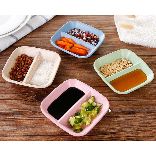 Đĩa Đựng Gia Vị 2 Ngăn Làm Bằng Lúa Mạch Cao Cấp - Ảnh 3