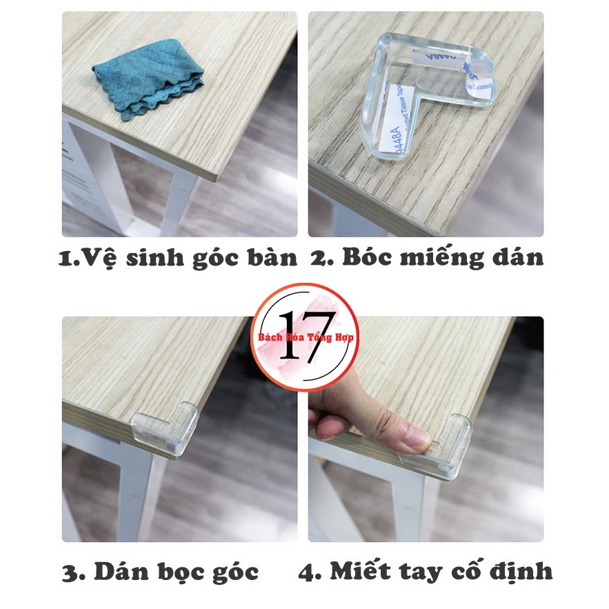 Bịt góc bàn (Combo 4-24 Chiếc), bọc cạnh bàn, kính, cạnh tủ vuông bằng silicon, đảm bảo an toàn cho bé - Ảnh 2