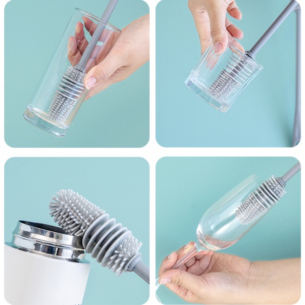 Cọ tay dài, Dụng cụ gậy cọ rửa cốc chén, ly, bình sữa, lọ hoa... - Ảnh 5