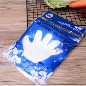 1 Túi (100 chiếc) GĂNG TAY NILONG DÙNG 1 LẦN, GĂNG TAY TỰ HỦY SINH HỌC