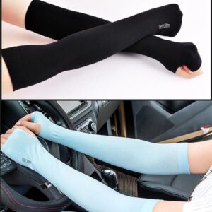 Găng Tay Lụa Chống Nắng Hàn Quốc Xỏ Ngón Đủ Màu, Loại Dày Dặn Ngăn Tia UV