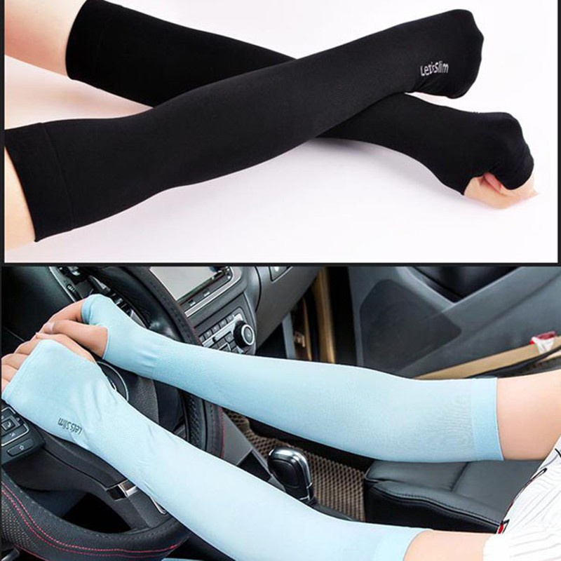 Găng Tay Lụa Chống Nắng Hàn Quốc Xỏ Ngón Đủ Màu, Loại Dày Dặn Ngăn Tia UV
