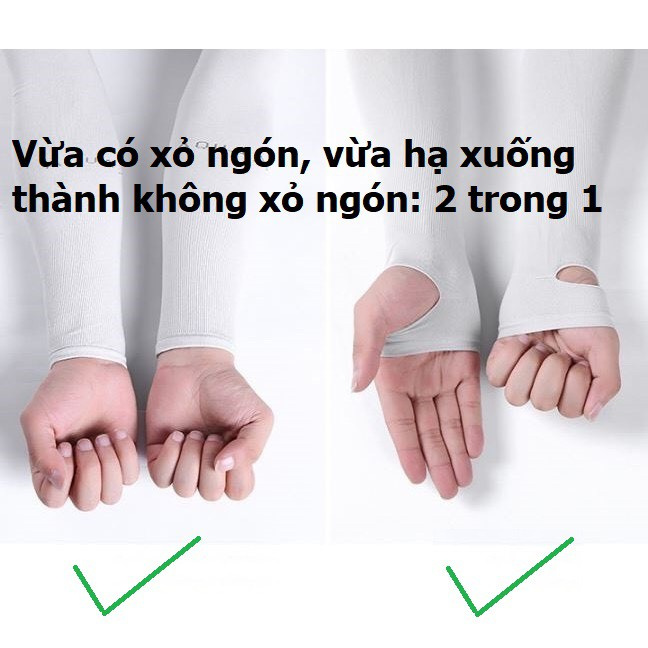 Găng Tay Lụa Chống Nắng Hàn Quốc Xỏ Ngón Đủ Màu, Loại Dày Dặn Ngăn Tia UV - Ảnh 4