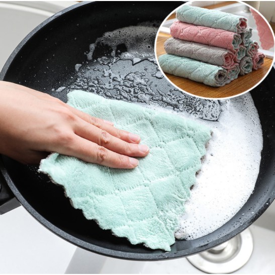 Khăn Lau Bếp Đa Năng 2 Mặt, Khăn Lau Bát Lau Đĩa, Lau Tay, Lau Bàn Ghế - Ảnh 4